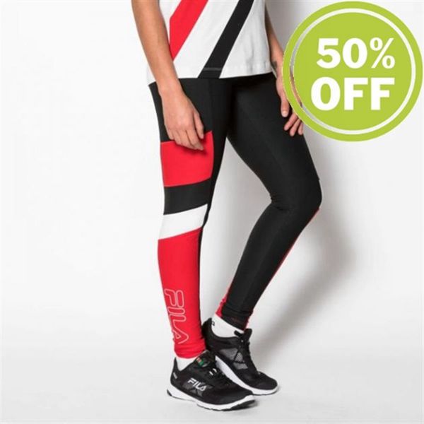 Leggins Fila Mujer Negras / Rojas - Sparkle Sport - España 695184OUF